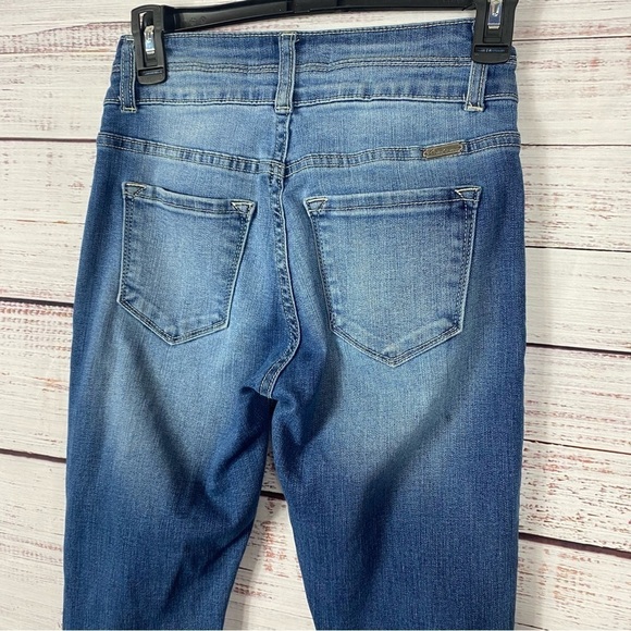 KANCAN distressed double‎ button stretch ripped casual size 3 skinny jeans - Picture 3 of 7